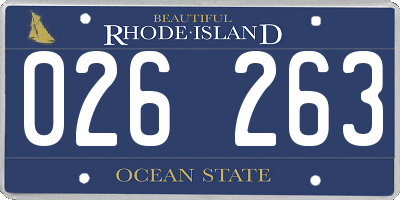 RI license plate 026263