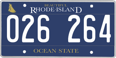 RI license plate 026264