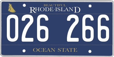 RI license plate 026266