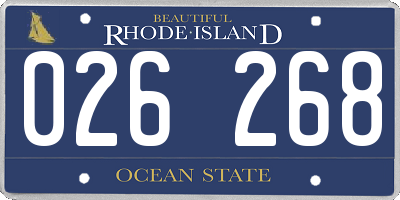 RI license plate 026268