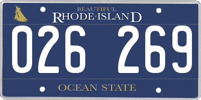 RI license plate 026269