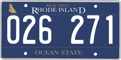 RI license plate 026271