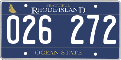 RI license plate 026272
