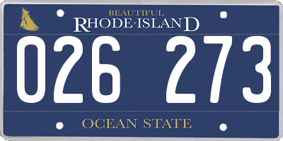 RI license plate 026273