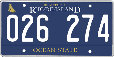 RI license plate 026274