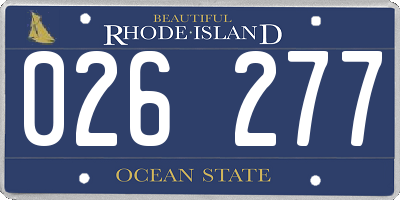 RI license plate 026277
