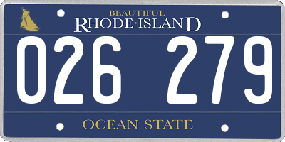 RI license plate 026279