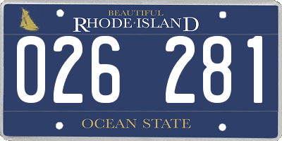 RI license plate 026281