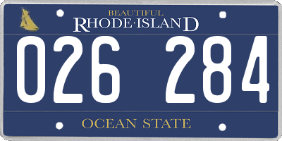 RI license plate 026284