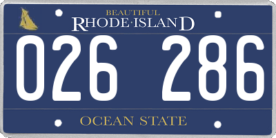 RI license plate 026286
