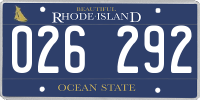 RI license plate 026292
