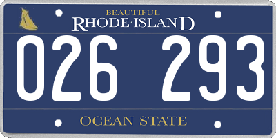 RI license plate 026293
