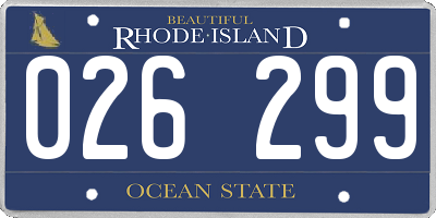RI license plate 026299
