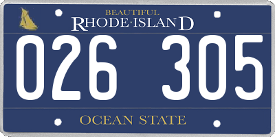 RI license plate 026305