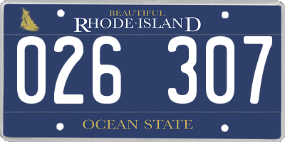 RI license plate 026307