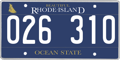 RI license plate 026310