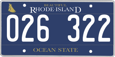 RI license plate 026322