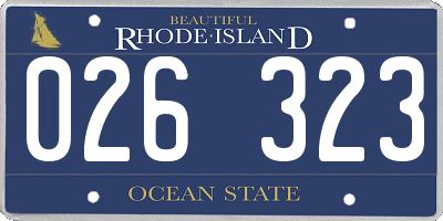 RI license plate 026323
