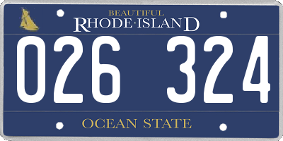 RI license plate 026324