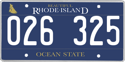 RI license plate 026325