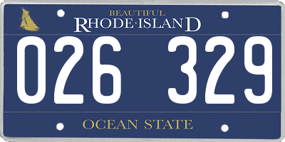 RI license plate 026329