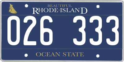 RI license plate 026333