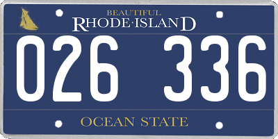 RI license plate 026336