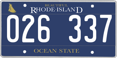 RI license plate 026337