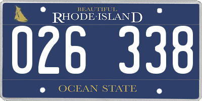 RI license plate 026338