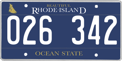 RI license plate 026342