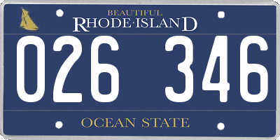 RI license plate 026346