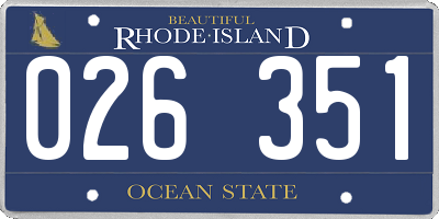 RI license plate 026351