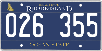 RI license plate 026355