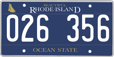 RI license plate 026356