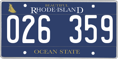 RI license plate 026359