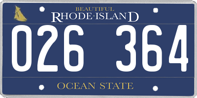 RI license plate 026364