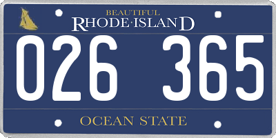 RI license plate 026365