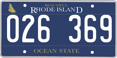 RI license plate 026369