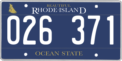 RI license plate 026371