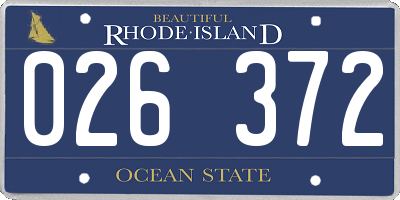 RI license plate 026372