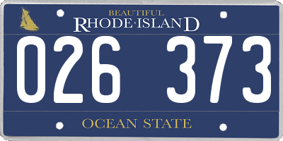 RI license plate 026373