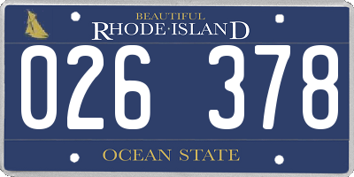 RI license plate 026378