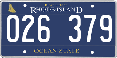 RI license plate 026379