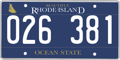 RI license plate 026381