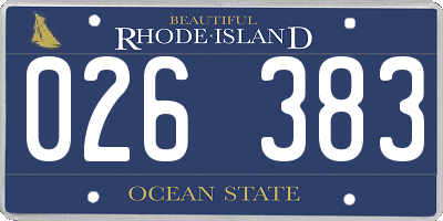 RI license plate 026383