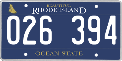 RI license plate 026394