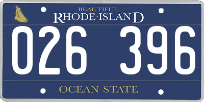 RI license plate 026396
