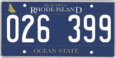 RI license plate 026399