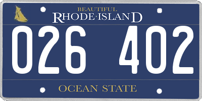 RI license plate 026402