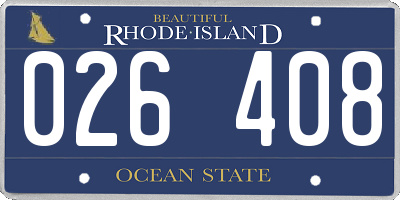 RI license plate 026408